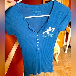 Ribbed button down top